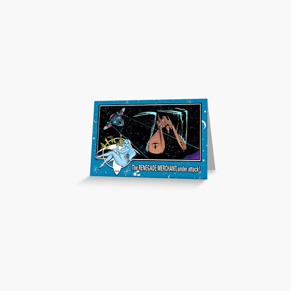 "UNDER ATTACK" TRADING CARD ART Greeting Card