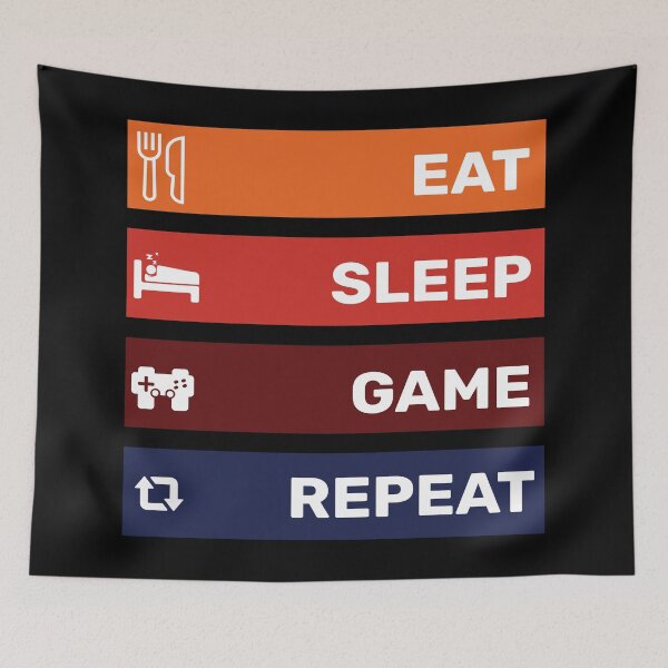 Item preview, Eat Sleep Game Repeat designed and sold by Sinfamous.