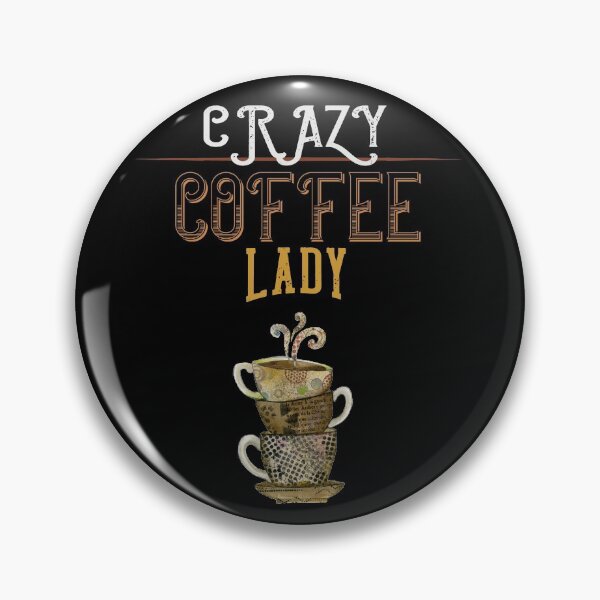 Artikelvorschau, Crazy Coffee Lady mit gestapelten Kaffeetassen entworfen und verkauft von Sue Zipkin.