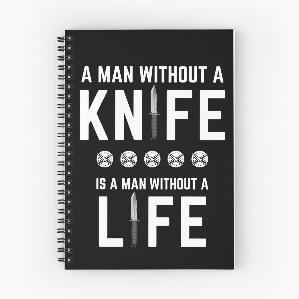 Item preview, A Man Without a Knife Is a Man Without a Life (White/Transparent on Dark Background) designed and sold by Fun-T-Shirts.