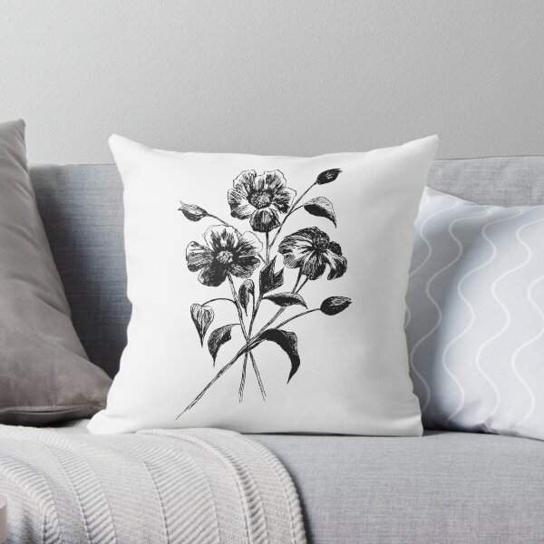 Bunch of Flowers Morning Glory Throw Pillow