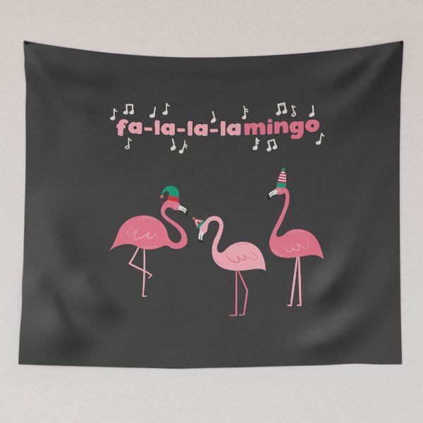 Item preview, Fa La La La Mingo Pink Flamingo Tropical Bird Christmas Xmas Carols Songs Music Notes designed and sold by gkao.
