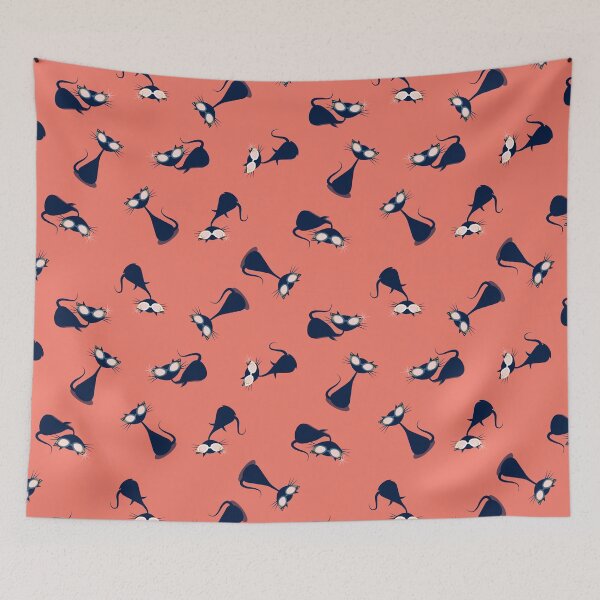 Aperçu de l'œuvre Chatons rétro en corail créée et vendue par oppositedge.