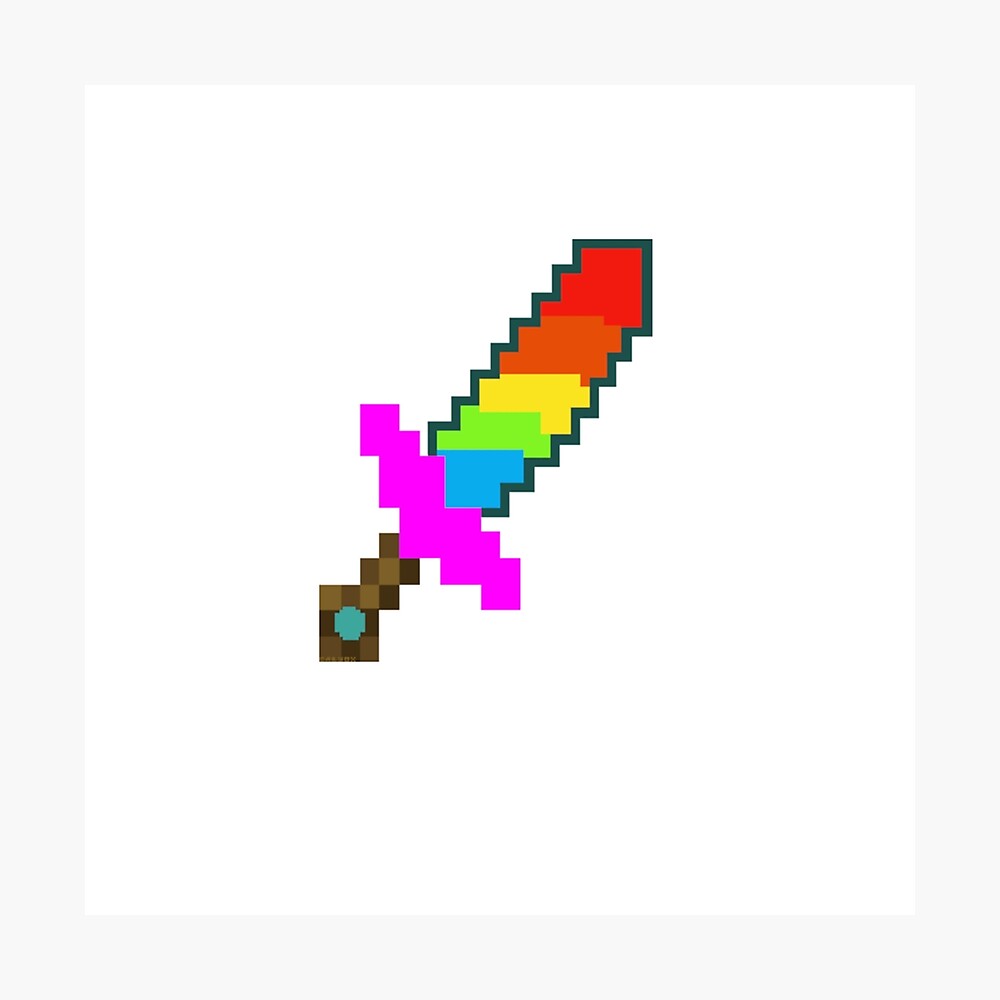 Rainbow Sword Metal Print By Calyoxstore Redbubble