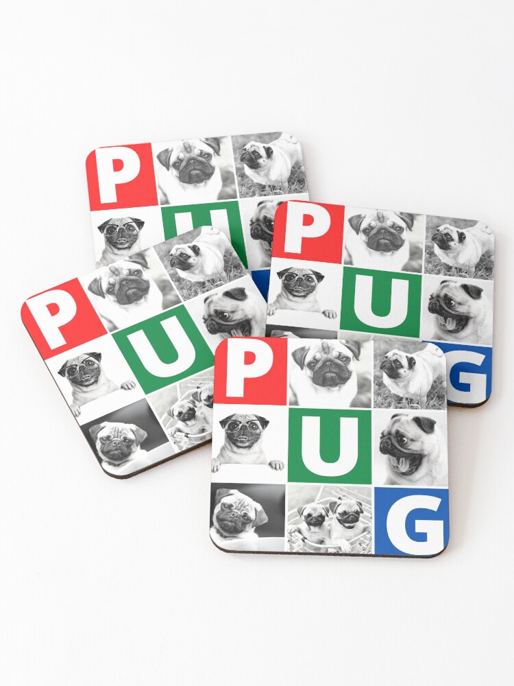 Thumbnail 1 of 5, Coasters (Set of 4), Pug Life designed and sold by devilmaycorp.