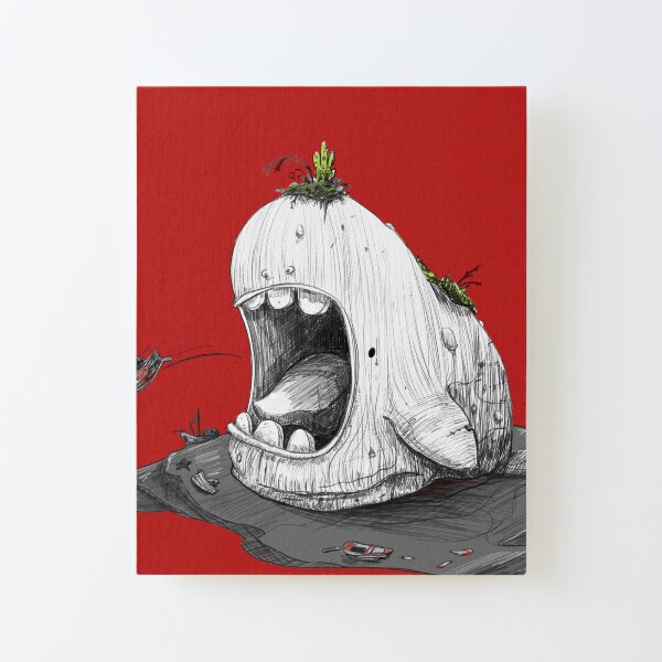 Fishermen and Ships Canvas Mounted Print
