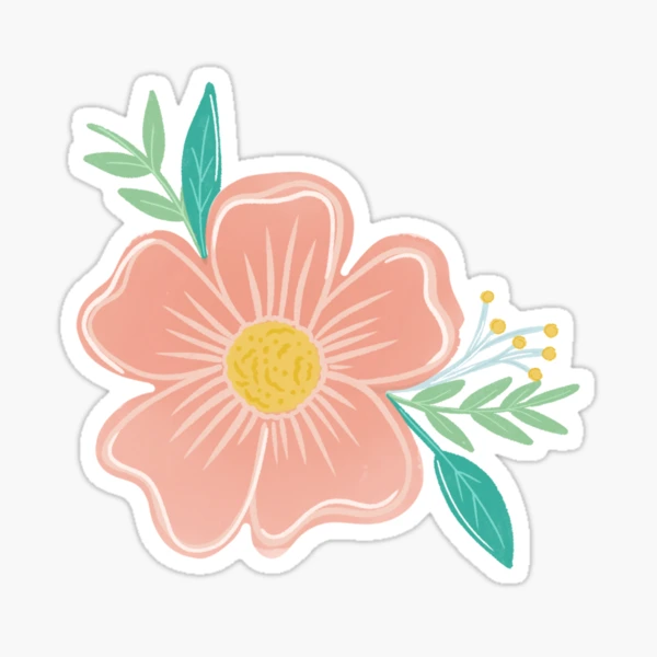 Pink Flower Sticker for Sale by laurenalynn