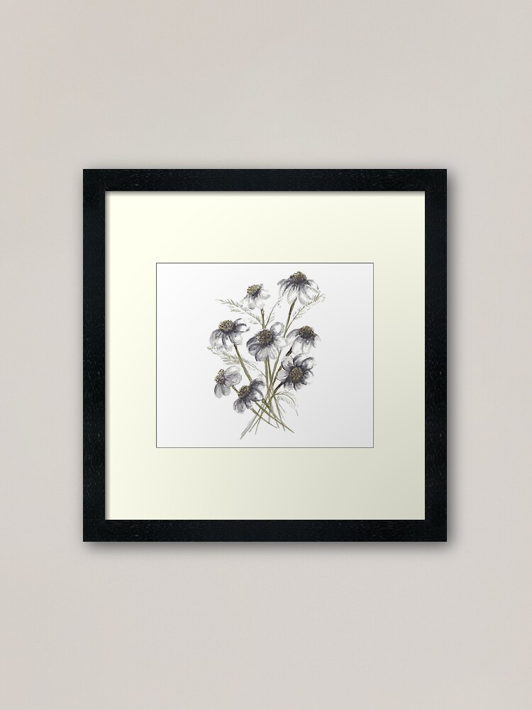 Thumbnail 2 of 7, Framed Art Print, Daisy Floral Watercolor painting designed and sold by artbydelfineart.