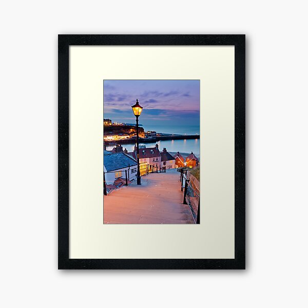 Whitby's 199 steps Framed Art Print