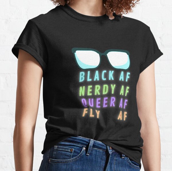 Black Nerdy Queer and Fly Classic T-Shirt