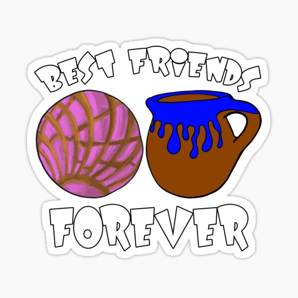 Concha and Coffee Best Friends Forever Glossy Sticker