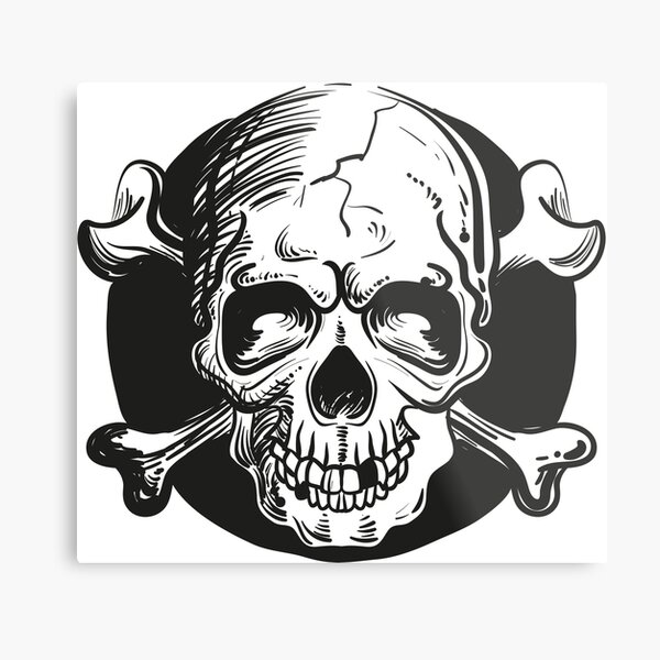 Skull illustration Metal Print