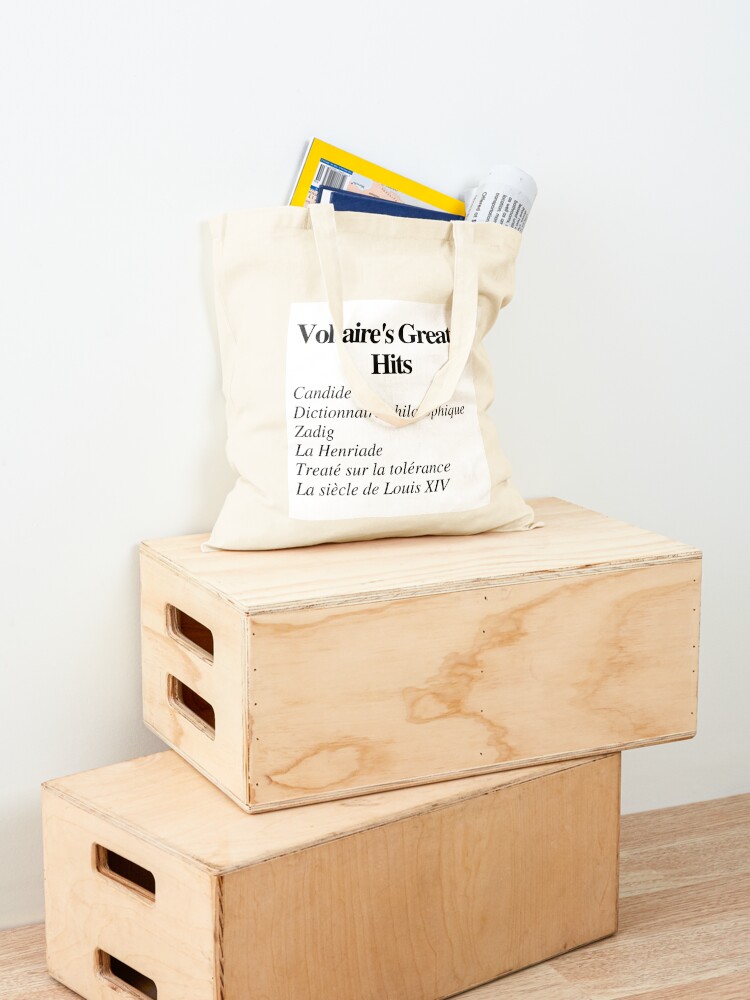 Voltaire's greatest hits gift Tote Bag for Sale by Krafty Arts Studio