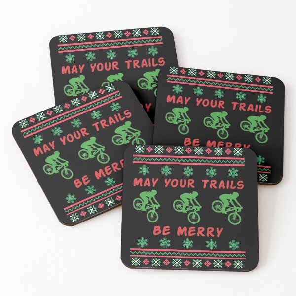 Item preview, May Your Trails Be Merry - Ugly Christmas Sweater - Mountain Biker  designed and sold by HeatherPore.