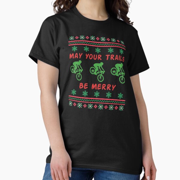 Item preview, May Your Trails Be Merry - Ugly Christmas Sweater - Mountain Biker  designed and sold by HeatherPore.