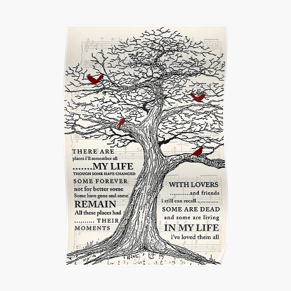 In My Life (Remastered 2009) And Cardinal Bird Gift Who Love Music Poster