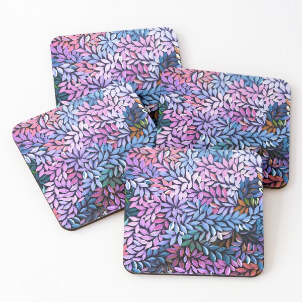 Item preview, Australian Aboriginal Art Medical Leaves Pink Purple Blue designed and sold by GhostGumDesigns.