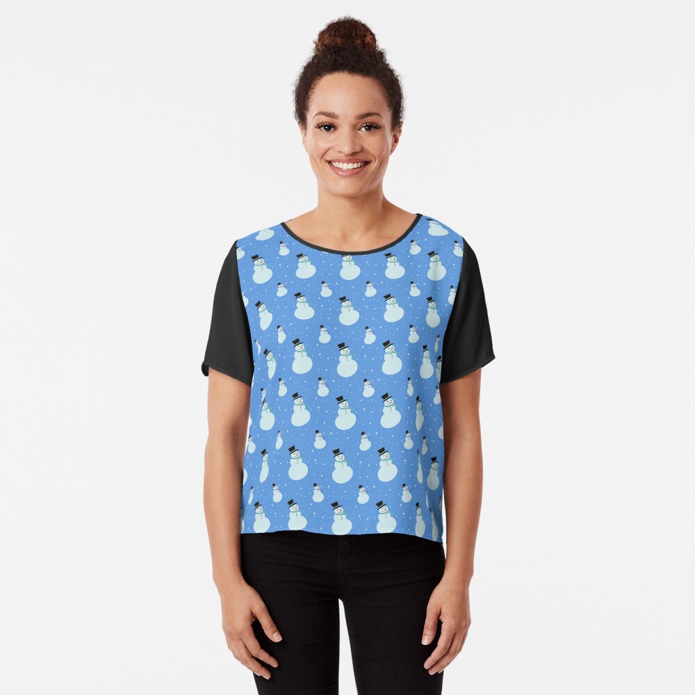 Winter Snowmen Chiffon Top