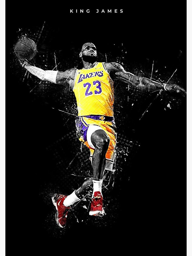 Los Angeles Lakers Lebron James Portrait Sports Print Art 