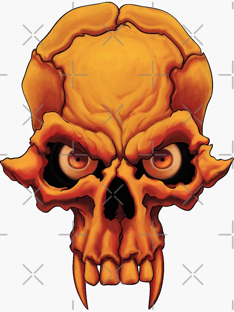 Thumbnail 3 of 3, Sticker, Salty-Dog2 Traditional Punk Zombie Vampire Skull designed and sold by Salty-Dog2.