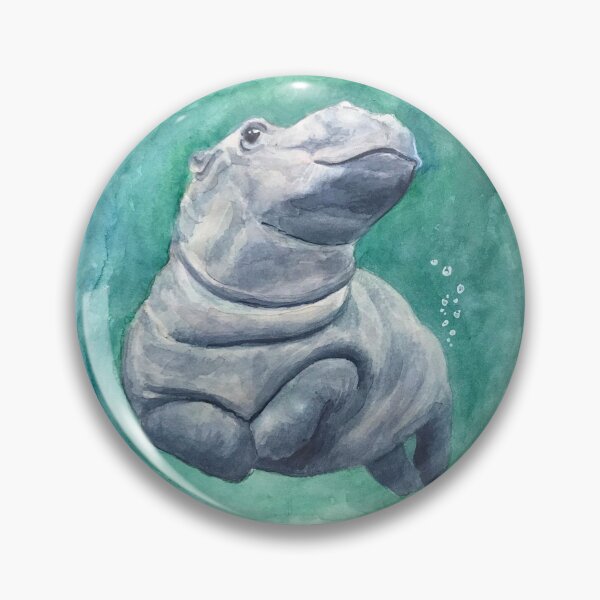 Item preview, Fiona the Hippo Watercolor designed and sold by Russell Ihrig.