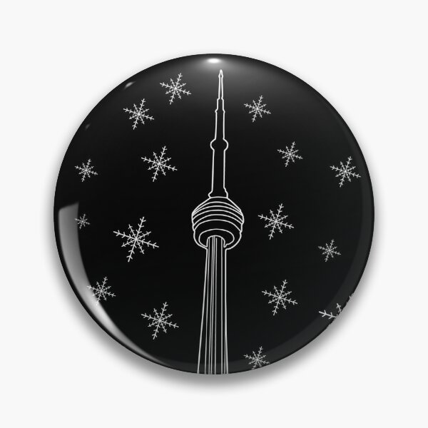Item preview, CN Tower Toronto in Winter - Line Art White and Black designed and sold by annedesignco.
