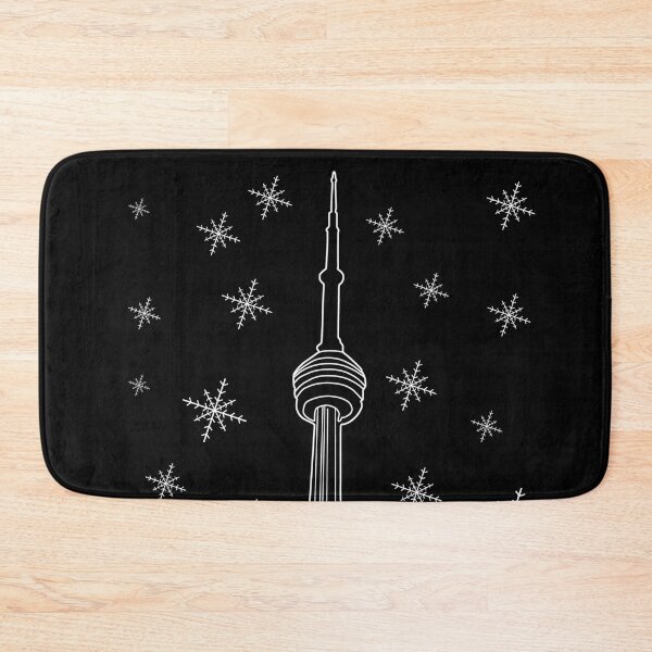 Item preview, CN Tower Toronto in Winter - Line Art White and Black designed and sold by annedesignco.