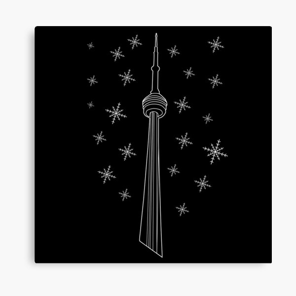 CN Tower Iconic Toronto Black & White Art Print With Mat, 11x14 in or 8x10  In. -  Canada