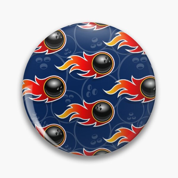 Item preview, Bowling Ball Balls Ten Pin 10 Pin Flaming Fire Falling Hot Rod Flames Dark Blue designed and sold by Draculaura2009.