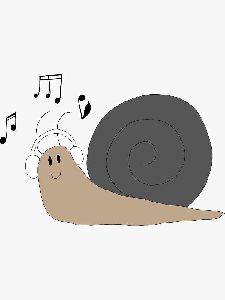 Snail listening to Headphones Sticker