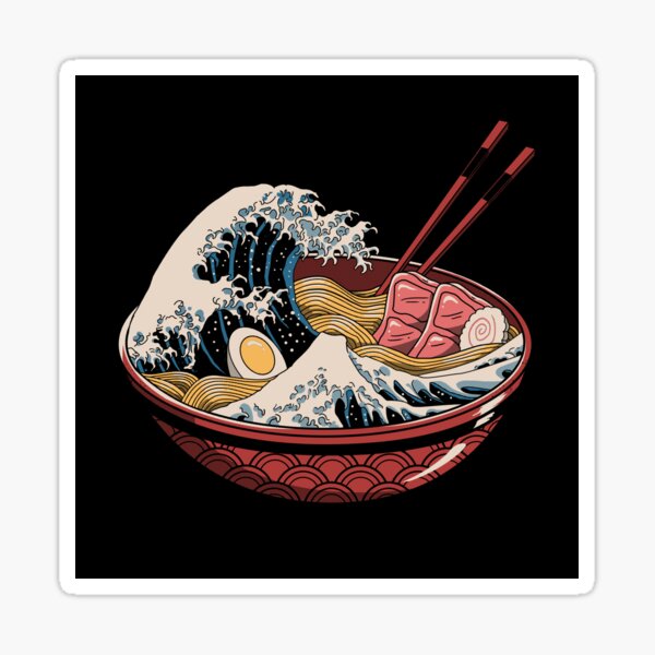 Vista previa del artículo con la obra «Gran ola de ramen», diseñado y vendido por vincenttrinidad.