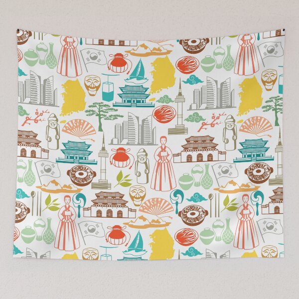 Item preview, Korean history and culture illustration pattern design designed and sold by K-LetterCo.