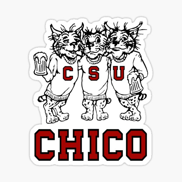 Chico State Vintage Drinking Wildcats Logo From The 1970's / 1980's Sticker