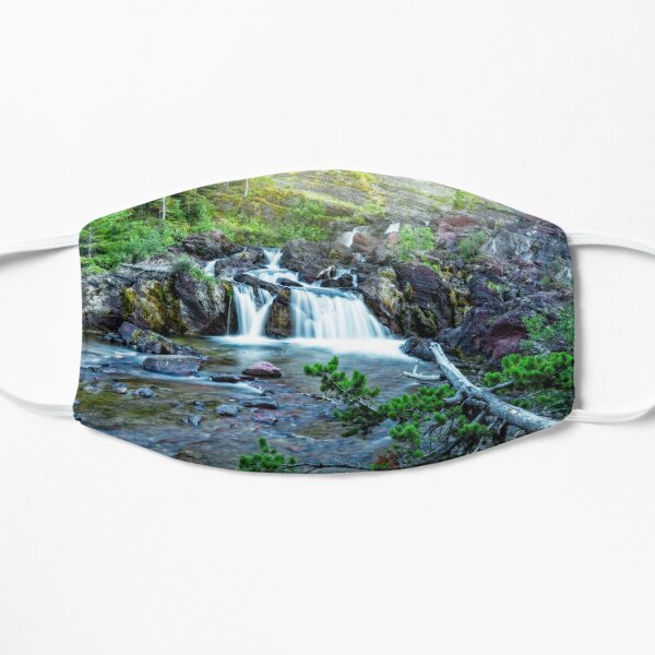 Red Rock Falls, Glacier National Park, Montana Flat Mask