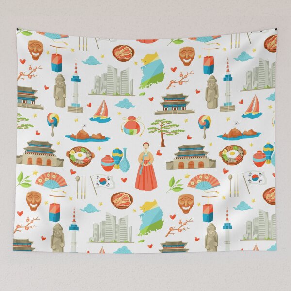 Item preview, Korean history and culture illustration pattern design V2 designed and sold by K-LetterCo.