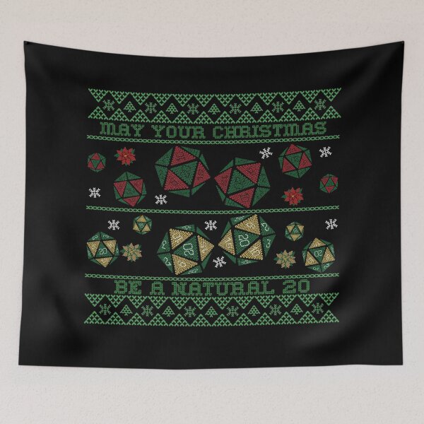 Item preview, May your Christmas be a Natural 20 | Dungeons and Dragons Xmas Gift designed and sold by DatDragonShop.