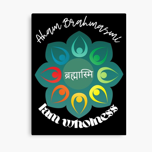 Meditation Sanskrit Mantra, Aham Brahmasmi, iam wholeness, yoga, meditation  Canvas Print