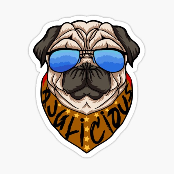 Vista previa del artículo con la obra «pug gracioso», diseñado y vendido por Urbo Panda.