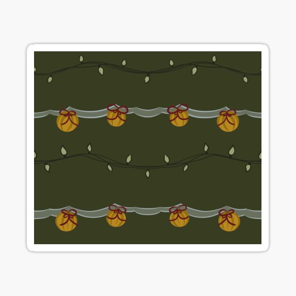 Christmas Tree Lights and Decor Pattern Sticker