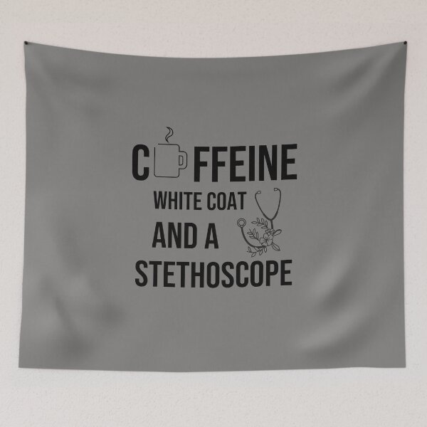 Item preview, Caffeine white coat and a stethoscope  designed and sold by KOOL Studio.