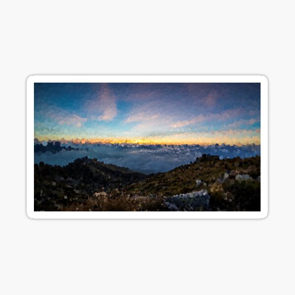 Sunset Behind the Mountains Sticker