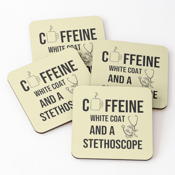 Item preview, Caffeine white coat and a stethoscope  designed and sold by KOOL Studio.