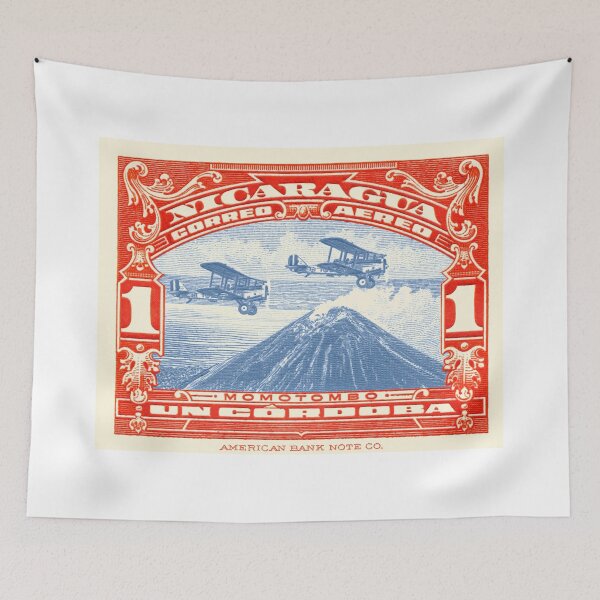 Item preview, 1929 NICARAGUA Biplanes Over Momotombo Stamp designed and sold by retrographics.
