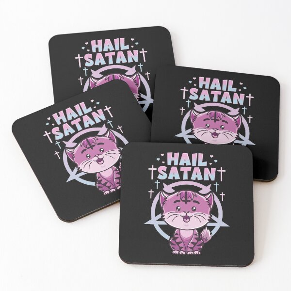 Item preview, Cute Hail Satan Cat Pun Kitty Satanic Heavy Metal designed and sold by perfectpresents.