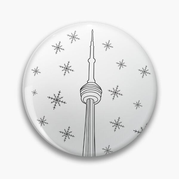 Item preview, CN Tower Toronto in Winter - Line Art Black and White designed and sold by annedesignco.