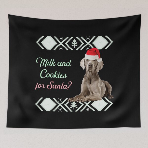 Item preview, Weimaraner Christmas Sweater Milk and Cookies for Santa designed and sold by FunShirtDesigns.