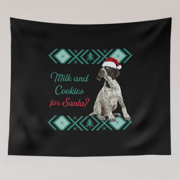 Item preview, German Shorthaired Pointer Christmas Gift Ugly Sweater Milk and Cookies for Santa designed and sold by FunShirtDesigns.
