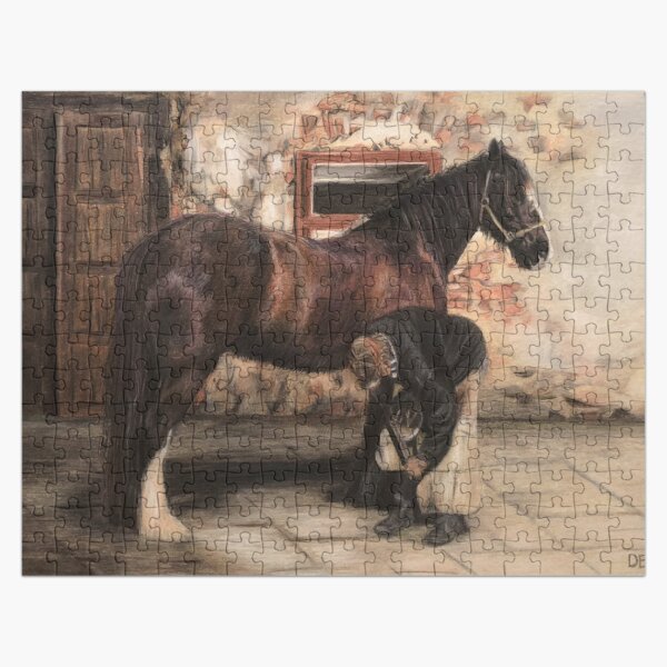 Horse Painting Vintage Farrier Jigsaw Puzzle