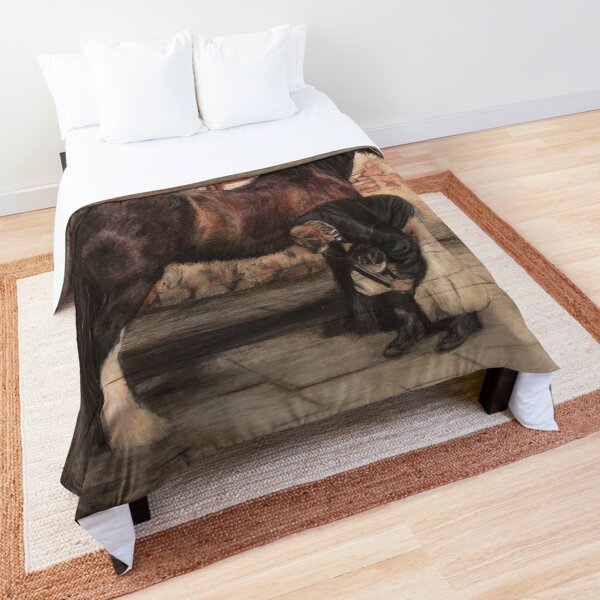 Horse Painting Vintage Farrier Comforter