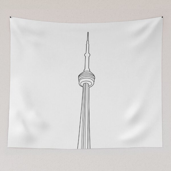 Item preview, CN Tower Toronto - Line Art Black and White designed and sold by annedesignco.